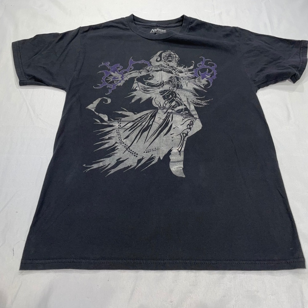 Magic The Gathering Shirt Mens Medium Black Liliana Vess Graphic Tee MTG 2015